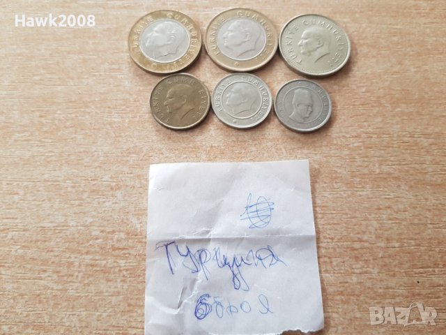 1 ЛИРА 2012 г. 1000 лири 1990 г. и куруш ТУРЦИЯ Лот 6бр., снимка 6 - Нумизматика и бонистика - 37435132
