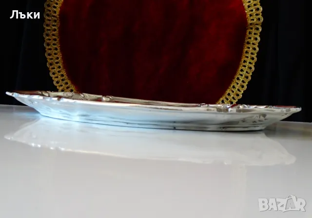 Овално плато,фруктиера от калай Art Nouveau. , снимка 7 - Антикварни и старинни предмети - 49934507
