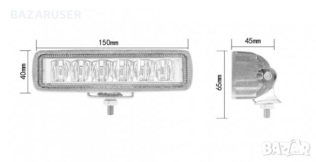 Халоген LED 84W 6500K бял правоъгълен 12-24V (1бр.) 254838, снимка 2 - Аксесоари и консумативи - 30708264