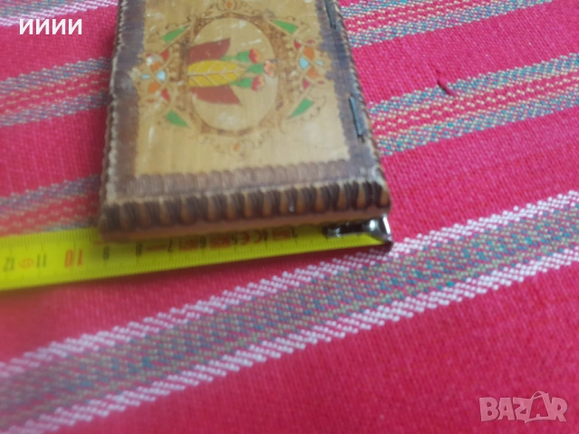 Дървена табакера , снимка 3 - Антикварни и старинни предмети - 53230251