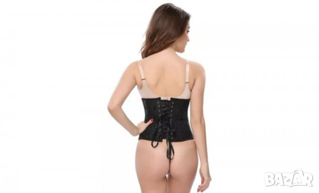 Нов черен корсет в готически стил с отворен бюст + подарък прашки- М, снимка 7 - Корсети, бюстиета, топове - 39806561