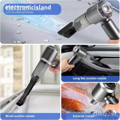 Мощна прахосмукачка QILIEASY, 100W 20000Pa с висока мощност,батерия 6000mAh, мокро и сухо почистване, снимка 4 - Прахосмукачки - 53169302