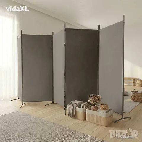vidaXL Параван за стая, 6 панела, антрацит, 433x180 cм, тексти5, снимка 2 - Паравани - 56147214