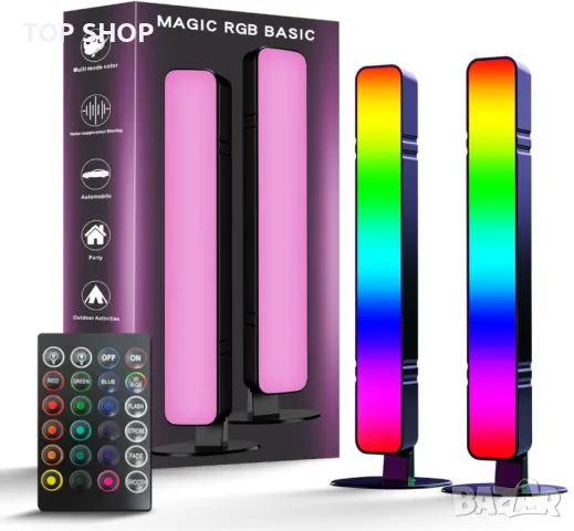 MICTUL RGB LED светлинна лента, с 15 режима за синхронизиране на сцени и музика, дистанционно