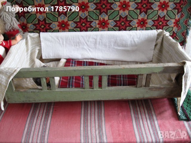 Старинна бебешка люлка, снимка 5 - Антикварни и старинни предмети - 38485552