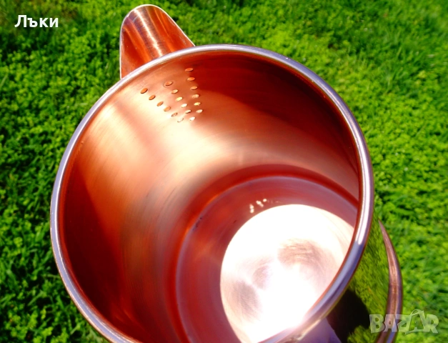 Медна кана с капак,меден чайник,чиста червена мед,печат. , снимка 5 - Антикварни и старинни предмети - 54160253