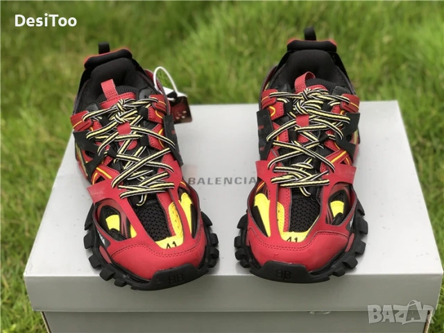 Balenciaga Track Sneaker "Red/Black/Yellow" , снимка 4 - Маратонки - 54362194