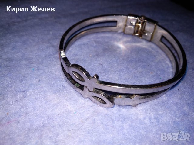 КРАСИВА СРЕБРИСТА ВИНТИДЖ АРТ ГРИВНА от БЛАГОРОДНА НЕРЪЖДАЕМА СТОМАНА 38049, снимка 4 - Гривни - 40811909