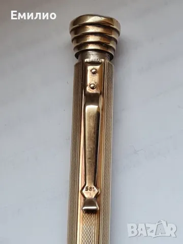 СТАР ЗЛАТЕН МОЛИВ 14К С САПФИР , снимка 4 - Други ценни предмети - 50310509