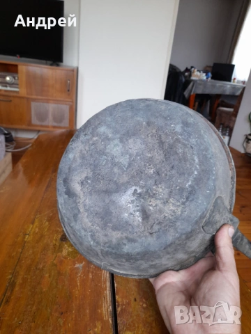 Стар бакърен,меден тиган #2, снимка 5 - Други ценни предмети - 53342749