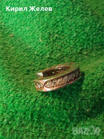 BVLGARI БУТИКОВА СКЪПОЦЕННА СРЕБЪРНА ОБЕЦА СРЕБРО 925 с БЯЛА ПОЗЛАТА и ЦИРКОНИ - БУЛГАРИ 32044, снимка 12 - Обеци - 48953801