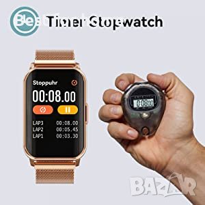  Елегантен смарт часовник Benutzer в метален корпус, снимка 4 - Смарт часовници - 40138052