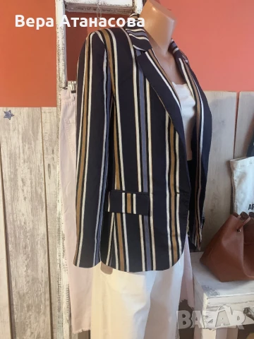 🍋💙🍋 Красиво сако на райета H&M🤎, снимка 3 - Сака - 51409048