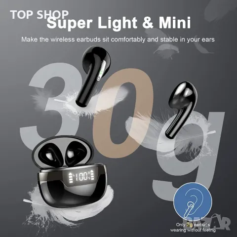 Безжични Bluetooth 5.2 слушалки J97,супер леки 40H,с дълбок бас IP7 Защита от вода/LED дисплей, снимка 5 - Слушалки и портативни колонки - 48788721