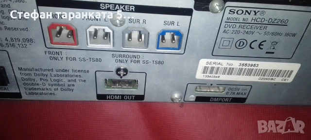 6-канален усилвател със радио тунер SONY , снимка 6 - Ресийвъри, усилватели, смесителни пултове - 54094518