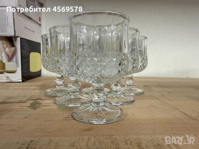 ☝☝☝ПРОМОЦИЯ! 🌟Има САМО 3бр. Комплект от 6 бр. чаши за вино със столчета за елегантно сервиране!