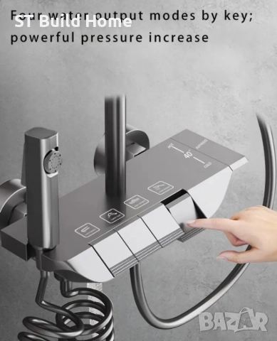 🌟 ЛУКСОЗНА ДУШ СИСТЕМА – АЛУМИНИЙ, ДВОЙНА ГЛАВА, ECO SPRAY | STBuildHome 🌟, снимка 2 - Душове - 52401621