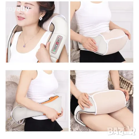 Шиацу 4D масажор за врат, гръб, плешки и рамене с функция затопляне