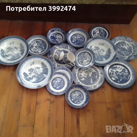 Набор от стари английски чинии и чаши-21 бр+ подарък