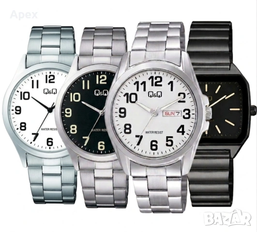 Качествен Мъжки Часовник Q&Q Японски механизъм MIYOTA. Мъжки Часовници QQ Стоманена верижка