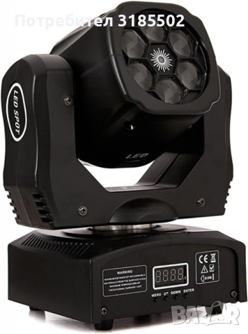 Преносими LED сценични светлини с движеща се глава и управление (6x12W + лазер), снимка 2 - Прожектори - 51457153