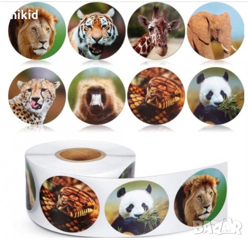 100 бр Зоо Сафари Диви животни малки самозалепващи лепенки стикери за ръчна изработка за подарък