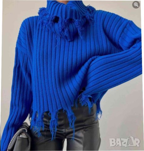 пуловер с подвижна шал яка, снимка 6 - Блузи с дълъг ръкав и пуловери - 39369966