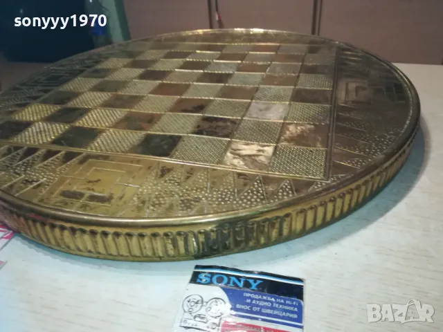 ЗЛАТНА МАСА 60СМ ОТ ФРАНЦИЯ-ПЛОТ МЕД МЕСИНГ 0411241719LNWCR, снимка 13 - Антикварни и старинни предмети - 47838894