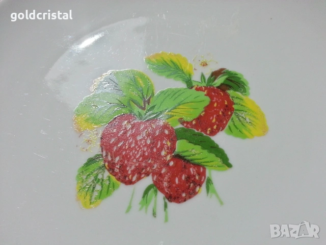 Стар български порцелан чинии с ягоди, снимка 7 - Антикварни и старинни предмети - 53238275