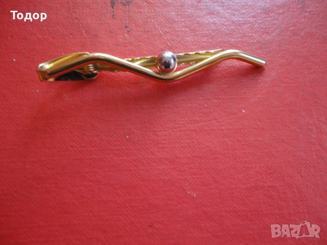 Луксозна позлатена игла щипка за вратовръзка 2, снимка 6 - Други - 53043023