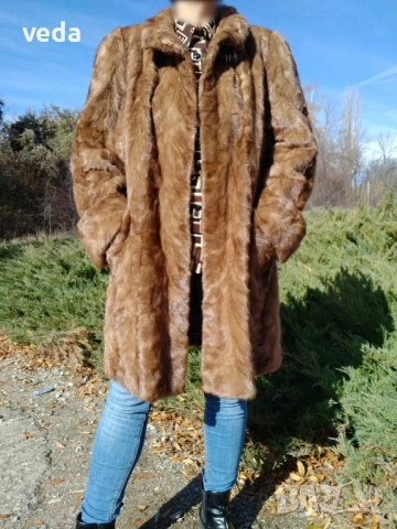 Луксозно кожено палто от норка модел перелина размер М/L, снимка 6 - Палта, манта - 53095495