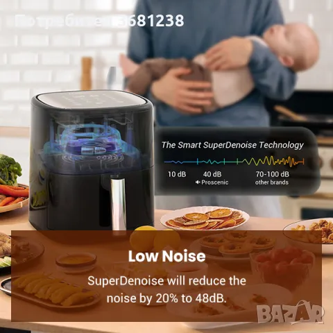 Proscenic T22 Smart Electric Air Fryer, снимка 4 - Фритюрници - 47406933