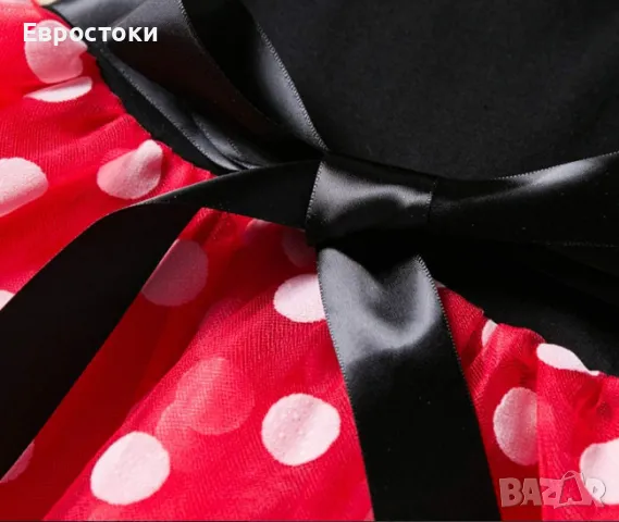 Детски костюм Minnie Mouse Disney, рокля Мини Маус и диадема с ушички и панделка, 150 см, снимка 6 - Детски комплекти - 47767687