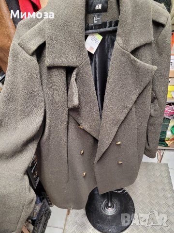 H& M масленозелено  дамско палто- XXL, снимка 2 - Палта, манта - 42403408