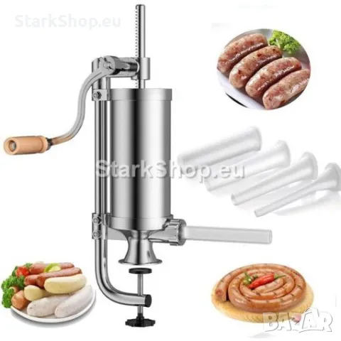 Вертикална Машина за Пълнене на Колбаси-Пълначка от Неръждаема Стомана Вертикална Натоварване 4 кг 