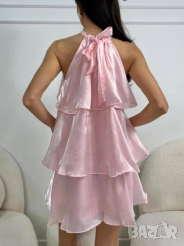 Елегантна рокля от шифон в 3 цвята, снимка 2 - Рокли - 50665454