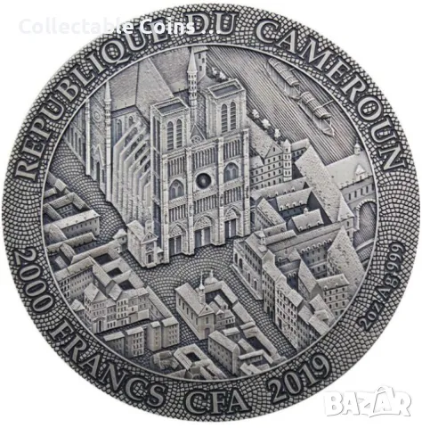 нотър дам notre dame сребърна колекционеска сребърна монета, снимка 2 - Нумизматика и бонистика - 48898467