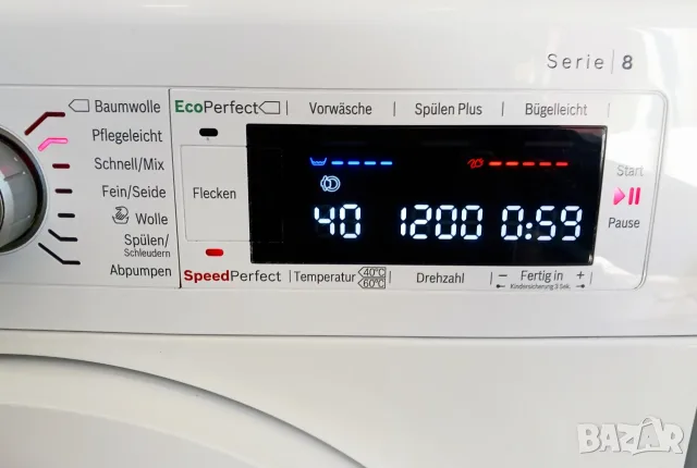 Инверторна пералня  BOSCH Serie 8 - 9 кг, снимка 4 - Перални - 56408461