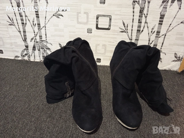 Дамски боти от велур на Tendenz , размер 38,дължина на стелката 24.5, снимка 2 - Дамски боти - 53150864
