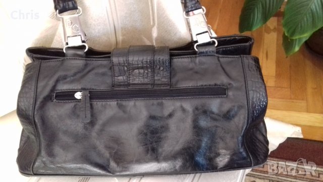 Черна чанта - естествена кожа, снимка 4 - Чанти - 31321257