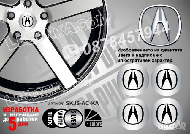 Acura стикери за капачки