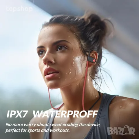 Bluetooth 5.3 слушалки TONEMAC U8, IPX7, 15 часа батерия, червени, снимка 6 - Bluetooth слушалки - 50355297