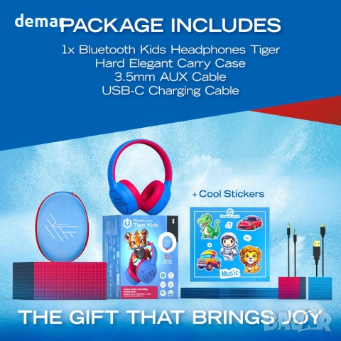 Детски слушалки PowerLocus с активно шумопотискане, 74/85/94dB безопасна ограничена сила на звука, снимка 8 - Bluetooth слушалки - 52129402