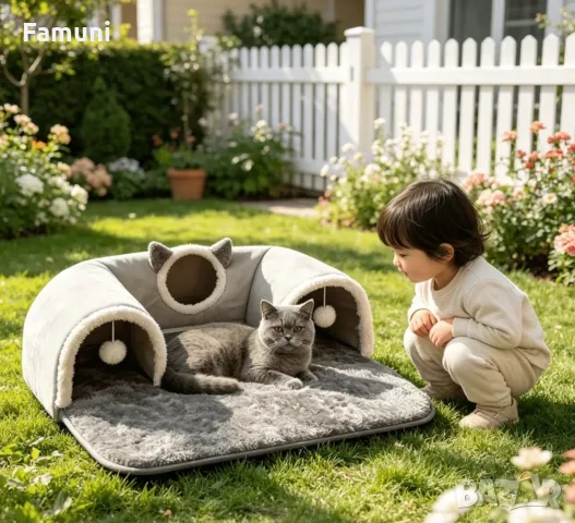 Легло за Котки с Тунел за игра, снимка 4 - За котки - 55953803