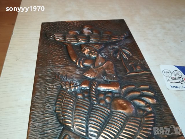 BRASIL-36СМ-КАРТИНА МЕД МЕСИНГ РЕЛЕФНА М1302241525, снимка 17 - Антикварни и старинни предмети - 44275695