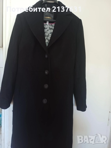 ДАМСКО ЧЕРНО ЗИМНО ПАЛТО KENSOL - Размер 44