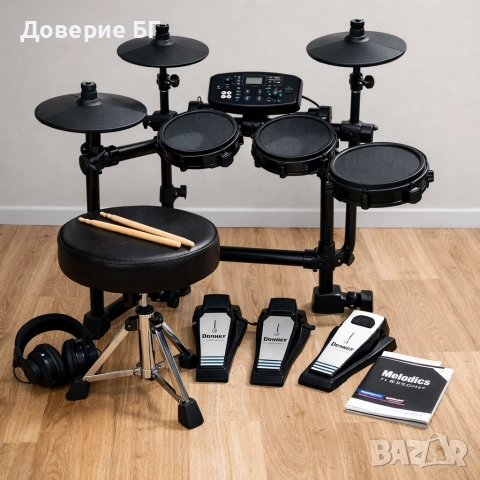 Продавам електронен барабанен комплект Donner DED-70 , снимка 2 - Ударни инструменти - 52923441