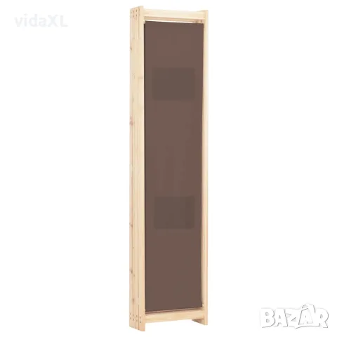 vidaXL Параван за стая, 4 панела, кафяв, 160x170x4 cм, текстил, снимка 3 - Паравани - 56146437