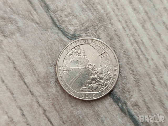 Монета 2015 Съединени Щати Washington Quarter - 25 Cents (Blue Ridge Parkway, North Carolina) 