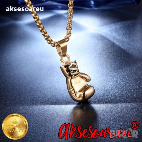 Колие боксова ръкавица верига от неръждаема стомана боксьорска ръкавица за мъже мъжки хип-хоп спортн, снимка 9 - Колиета, медальони, синджири - 38291263